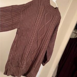 Cozy Cable Knit Sweater in Mauve